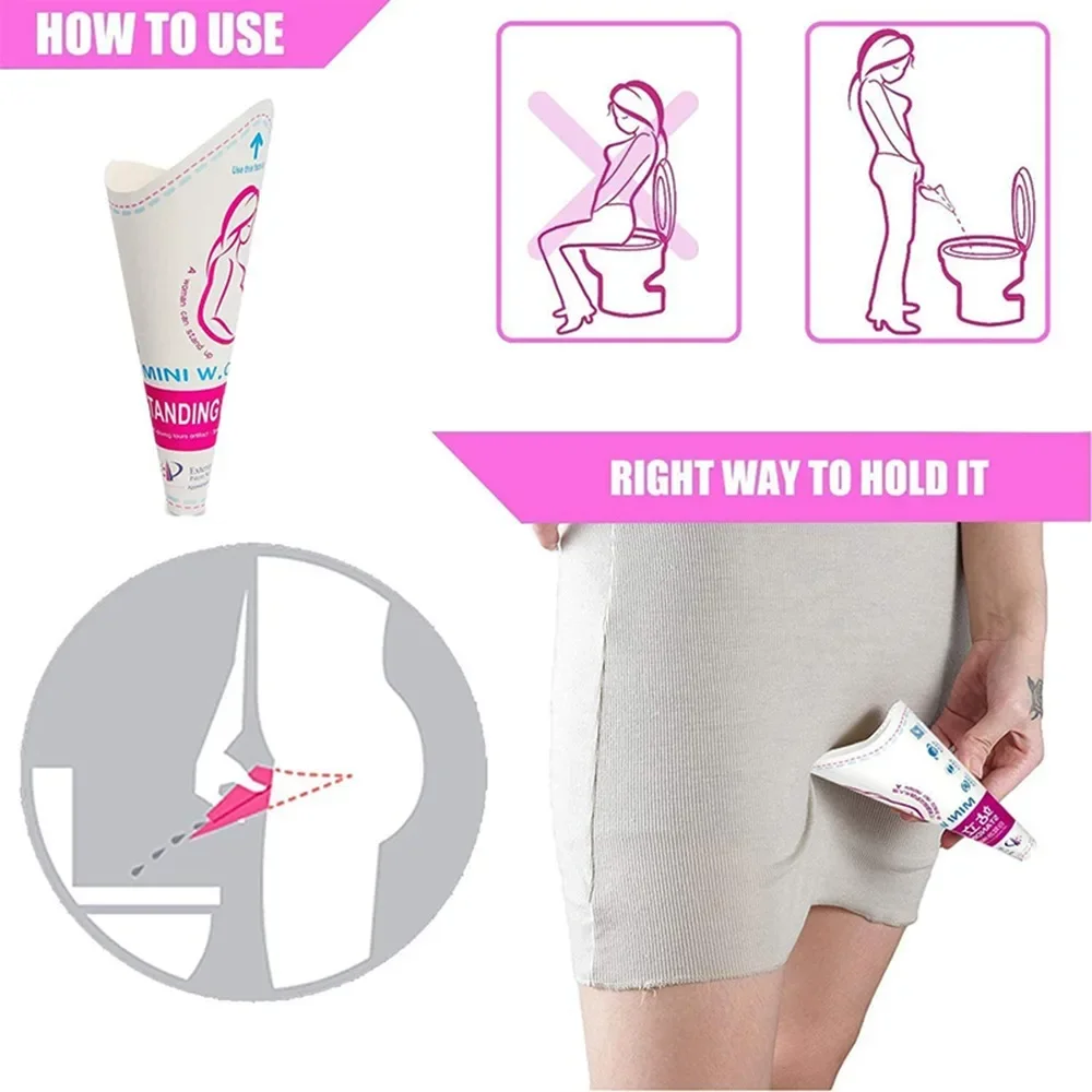 Outdoor Hunting Toilet - 1/12/20Pcs ผู้หญิง Stand Up แบบพกพา Leak