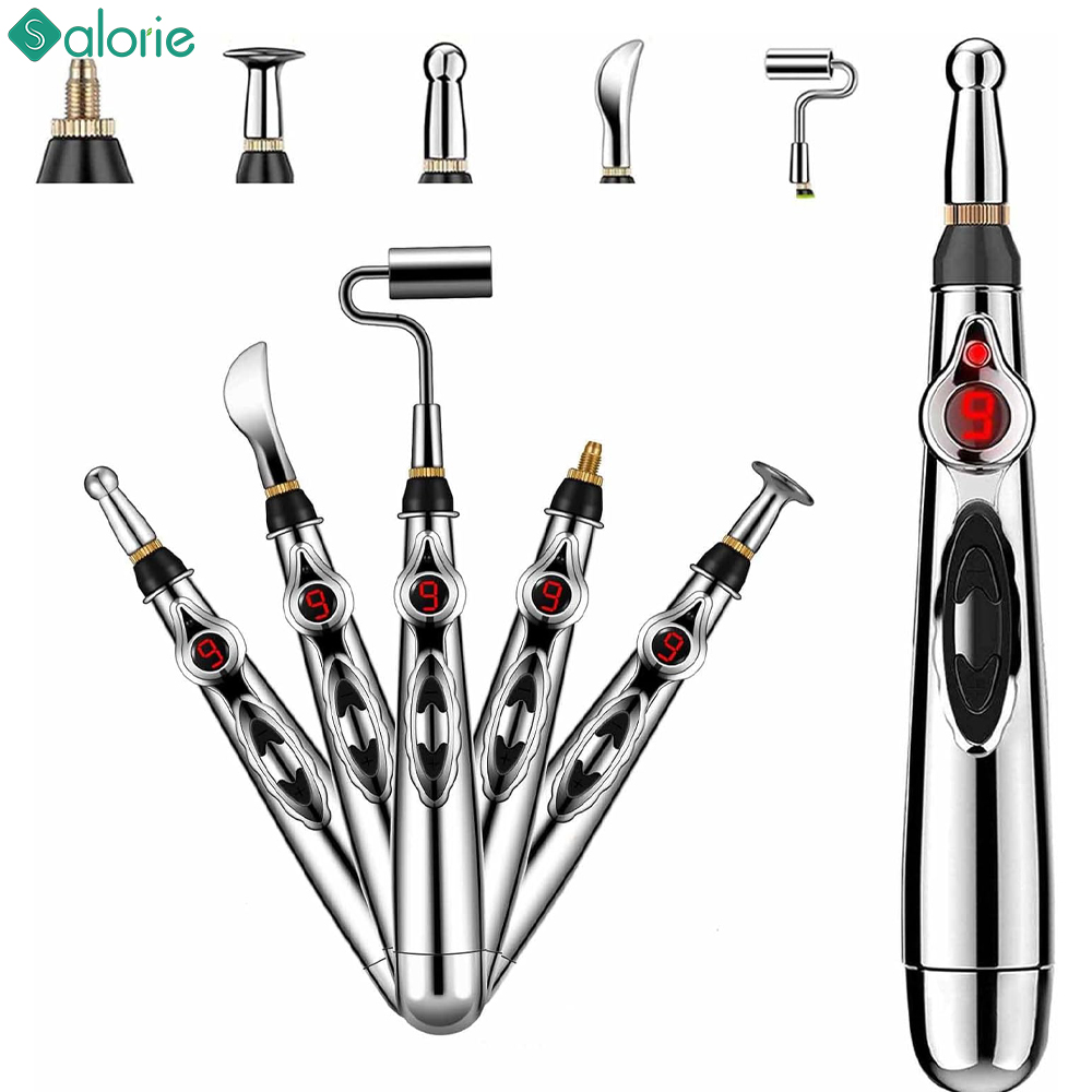 Tactical Pen Tool - ปากกานวดฝังเข็ม 5-in-1 ปากกาฝังเข็มอิเล็กทรอนิกส์ ปากกาเลเซอร์เมอริเดียน พลังงานชีพจร ปากกานวดมัลติฟังก์ชั่น