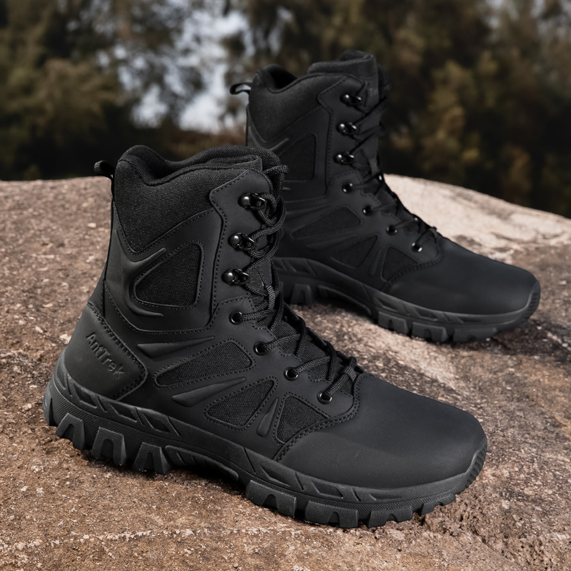 Hunting Outdoor Boots - รองเท้าบูททหารผู้ชาย กันน้ำ รองเท้าทำงานเพื่อความปลอดภัย รองเท้าบูททางยุทธวิธี รองเท้าปีนเขา เดินป่า