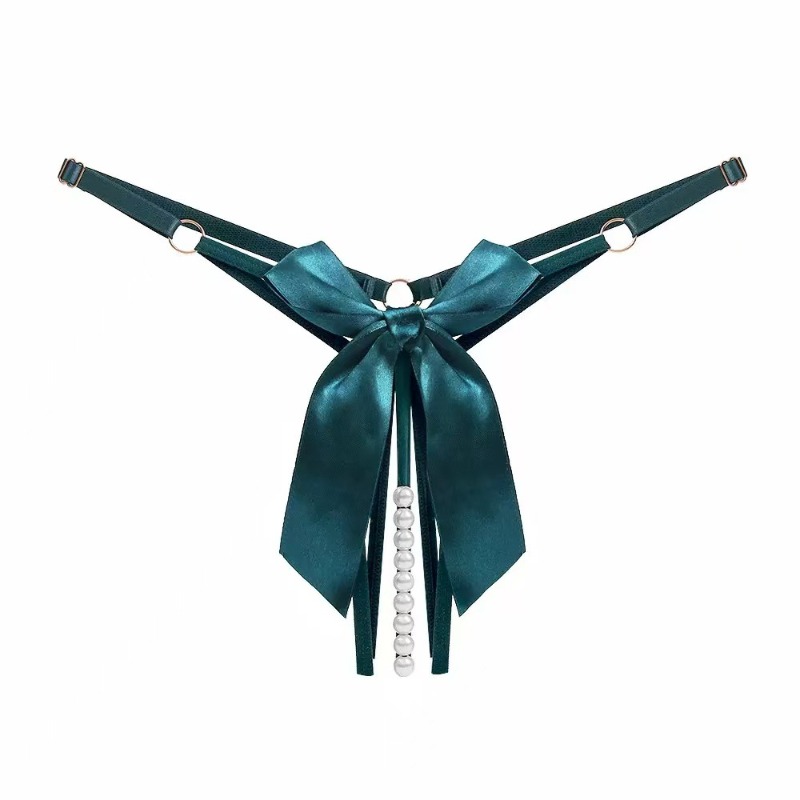 Bow Stringer Tool - ชุดชั้นในเซ็กซี่ผู้หญิง ลูกไม้ประดับลูกปัด สายโซ่ จีสตริง เป้าเปิด ชุดชั้นในวาบหวิวสำหรับผู้หญิงและเด็กผู้หญิง