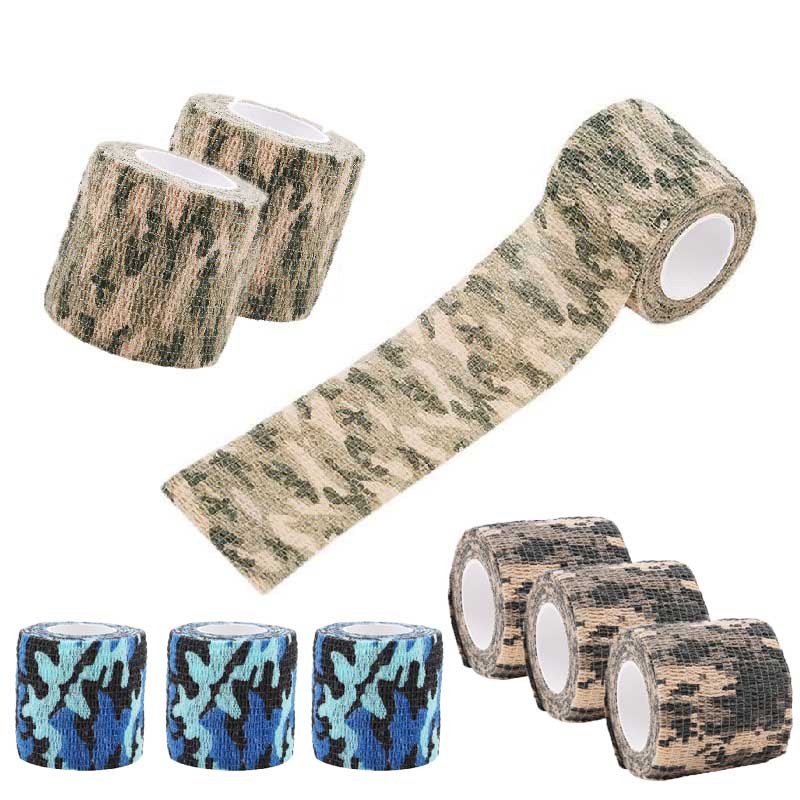 Outdoor Hunting Fabric - เทปพรางตัวลายพราง 1 ชิ้น แบบใช้ซ้ำได้ ติดแน่นเอง สำหรับพันปืนไรเฟิล