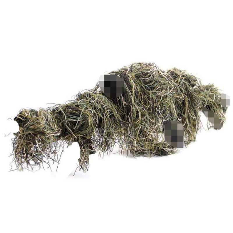Ghillie Suit Woodland - หญ้าประเภทการล่าสัตว์ปืนไรเฟิลห่อเชือก Ghillie ชุด Stuff สําหรับ Camouflage