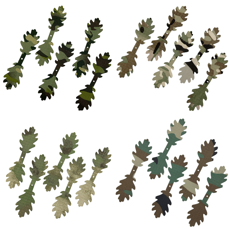 Ghillie Suit Woodland - แถบลายพราง 3 มิติ 5 ชิ้น/ชุด สำหรับตกแต่งกระเป๋าเป้