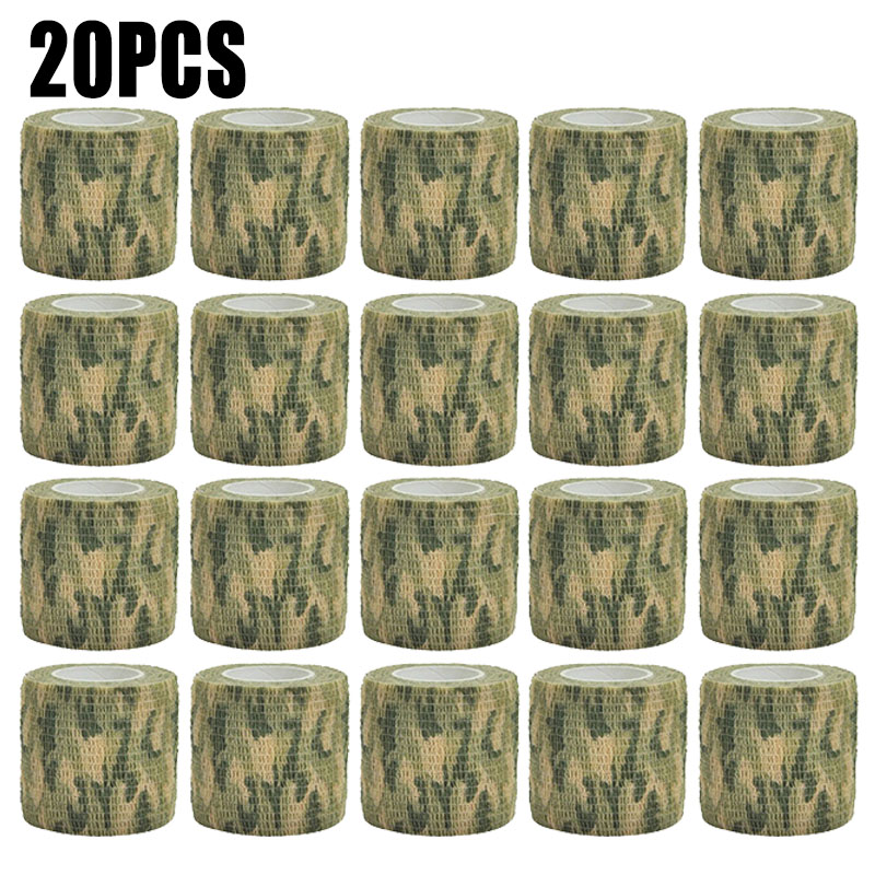 Outdoor Hunting Fabric - 10/20 pcs ทุ่งหญ้ายืดหยุ่นการล่าสัตว์กลางแจ้ง Camouflage Stealth เทปกันน้ําทนทาน