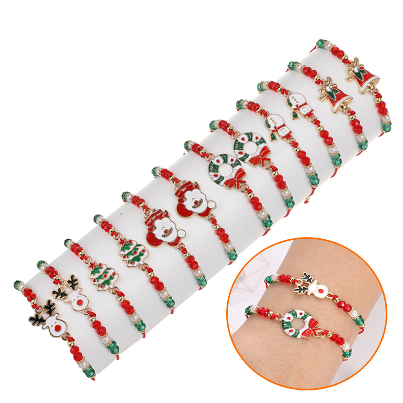 Elk Bugle Call - 6/12PCS คริสต์มาสเชือกสีแดง Santa Claus Elk Bell
