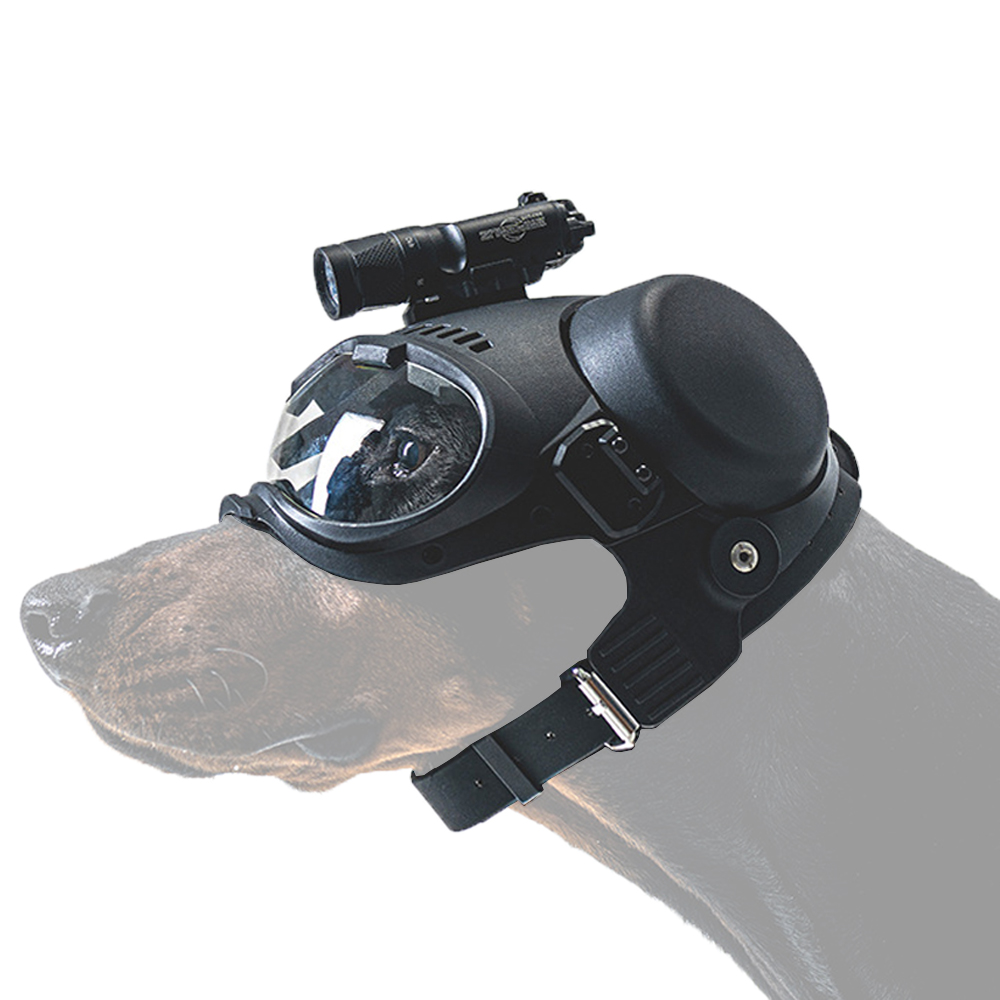 Hunting Dog Outdoor - หมวกนิรภัยสุนัขแบบยุทธวิธี K9 พร้อมแว่นตา สำหรับสุนัขขนาดใหญ่ ใช้สำหรับการล่าสัตว์ ฝึกซ้อม