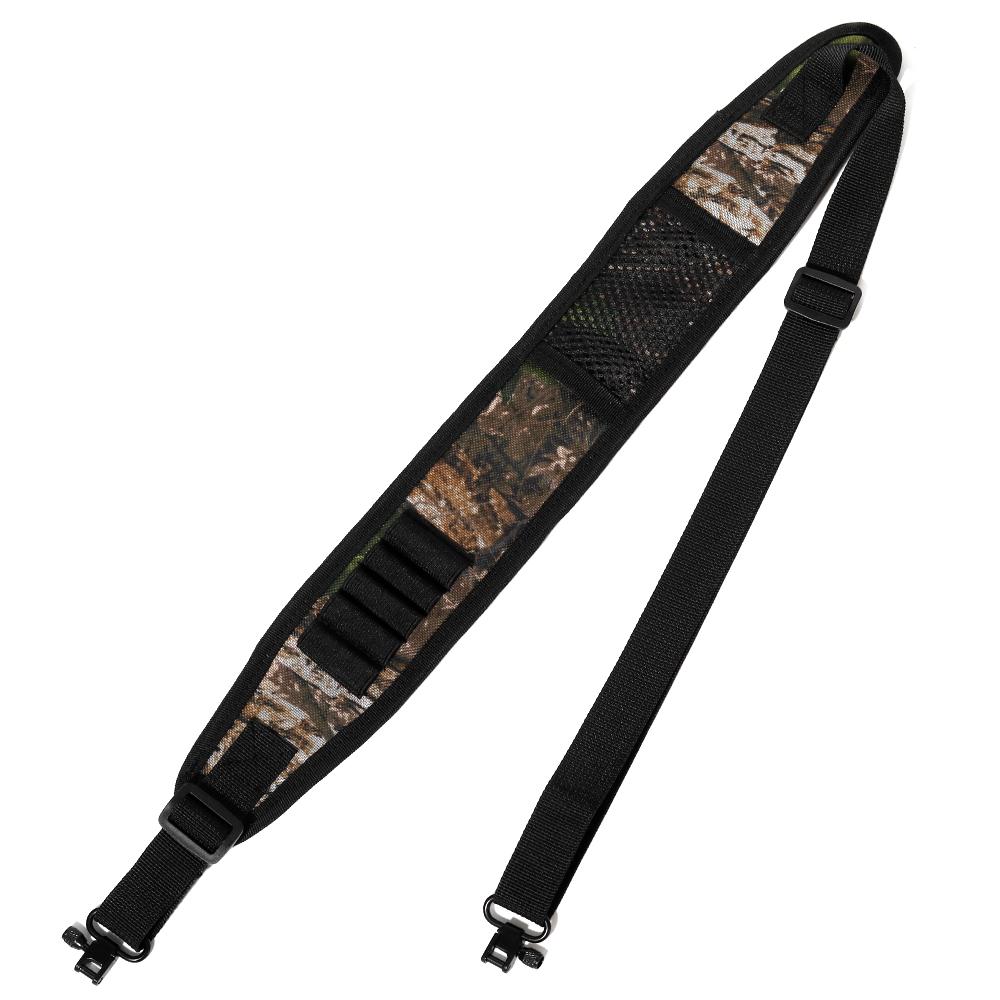 Outdoor Hunting Rifle - สายสะพายปืนไรเฟิลแบบปรับได้พร้อมที่ใส่กระสุนและช่องเก็บของ สายสะพายปืนกันลื่นเพื่อความสบายสำหรับการล่าสัตว์และการยิงปืนกลางแจ้ง