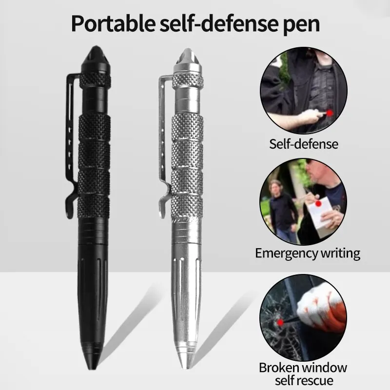 Tactical Pen Tool - ปากกายุทธวิธีอเนกประสงค์ป้องกันตัวฉุกเฉินเอาตัวรอดป้องกันการลื่นไถลเครื่องมือกู้ภัยกลางแจ้งเหล็กทังสเตน