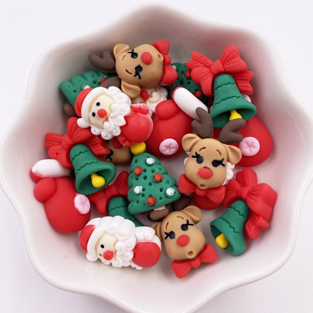 Elk Bugle Call - 20PCS Kawaii เรซินที่มีสีสัน Elk Santa ถุงมือกระดิ่ง