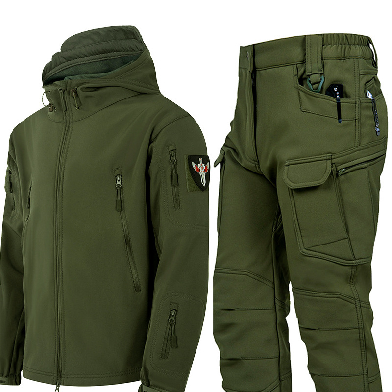 Safari Outdoor Hunting Jackets - เสื้อแจ็คเก็ตกันลมแบบมีฮู้ดลายพรางสำหรับเดินป่า ล่าสัตว์ และทำกิจกรรมกลางแจ้งสำหรับผู้ชาย