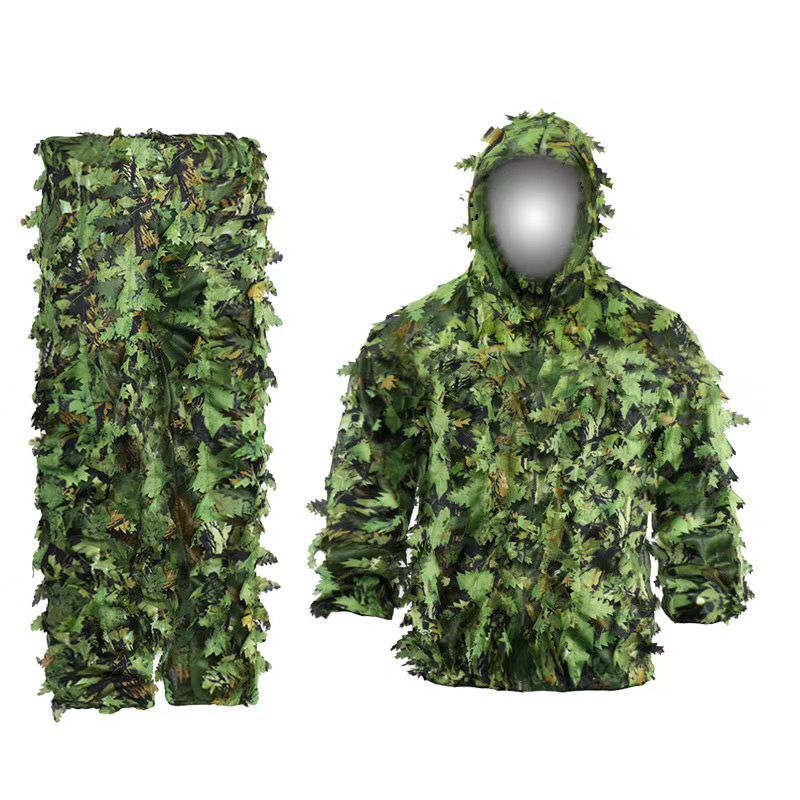 Ghillie Suit Woodland - ใหม่-Sticky ดอกไม้ Bionic ใบชุดพรางการล่าสัตว์ Ghillie สูท