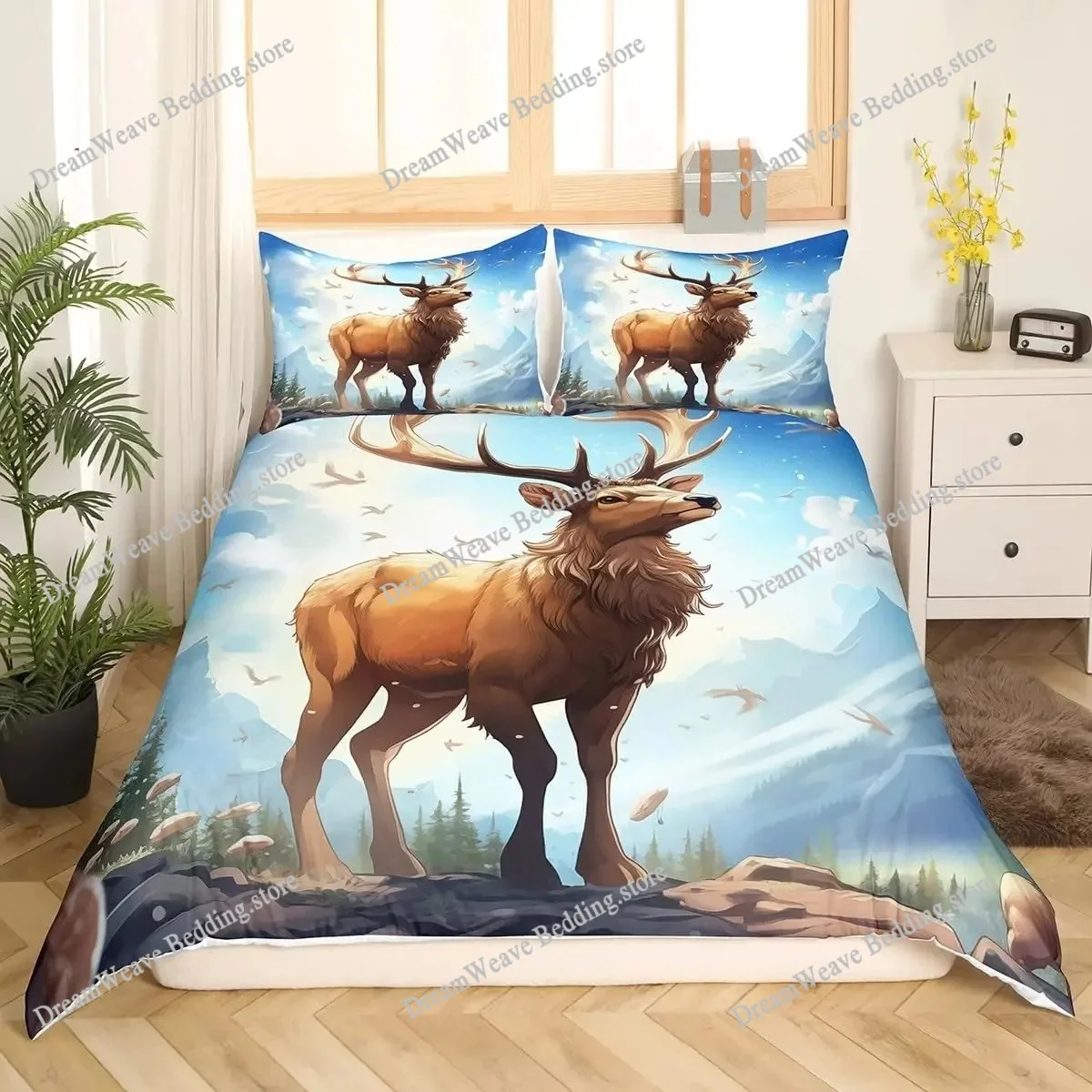 ชุดผ้าปูที่นอนลายกวางเอลค์ ขนา - Hunting And Camping In Forest บทวิจารณ์และราคา
