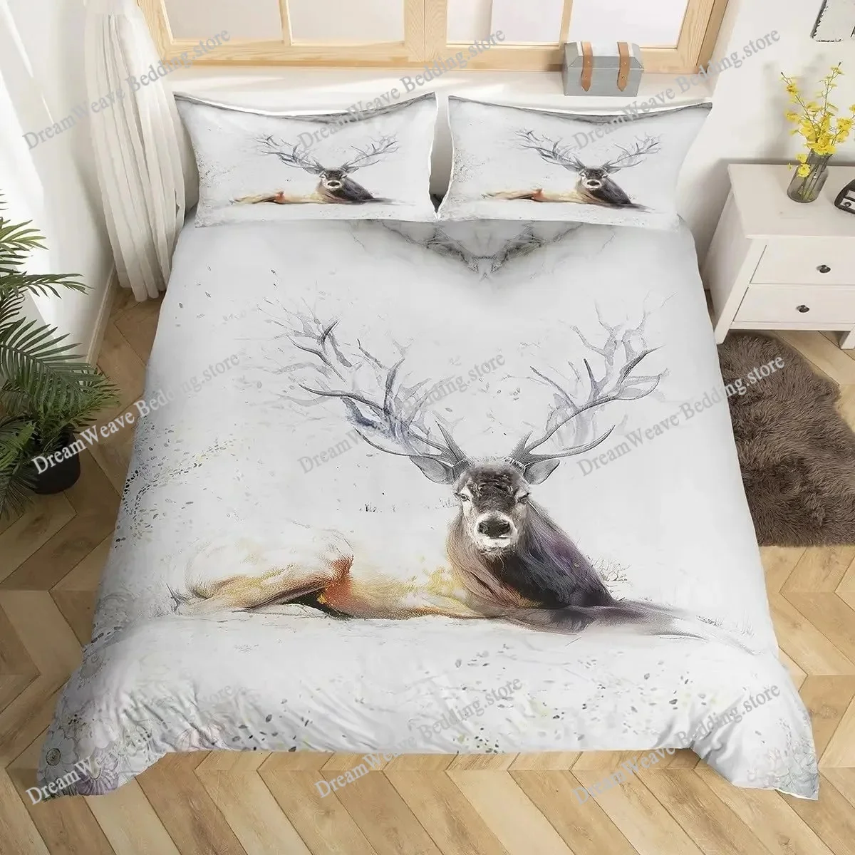 ชุดผ้าปูที่นอนลายกวางเอลค์ ขนา - Hunting And Camping In Forest บทวิจารณ์และราคา