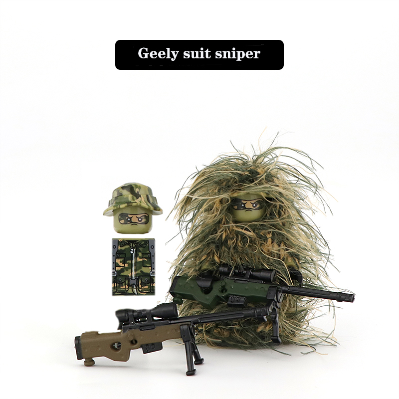 ชุดทหาร ตัวต่อทหาร ซีรีส์ทหาร  - Ghillie Suit Woodland บทวิจารณ์และราคา