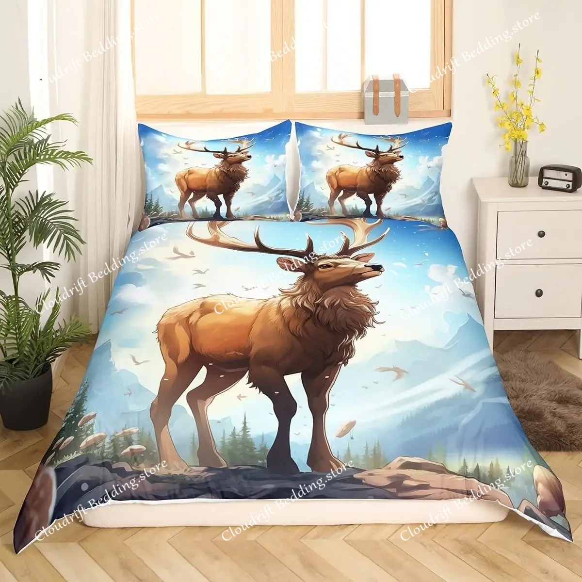 ชุดผ้าปูที่นอนลายกวางเอลค์ ขนา - Hunting And Camping In Forest บทวิจารณ์และราคา