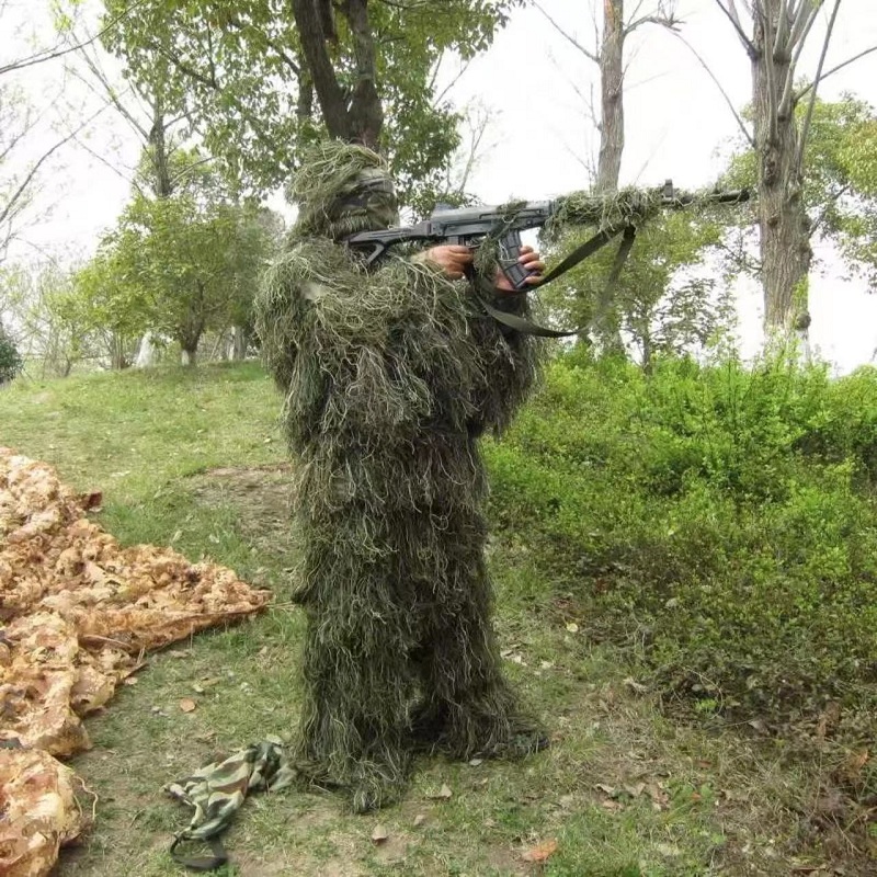 ชุดผีปอบล่าสัตว์ป่าชุดพรางใบไบ - Ghillie Suit Woodland บทวิจารณ์และราคา