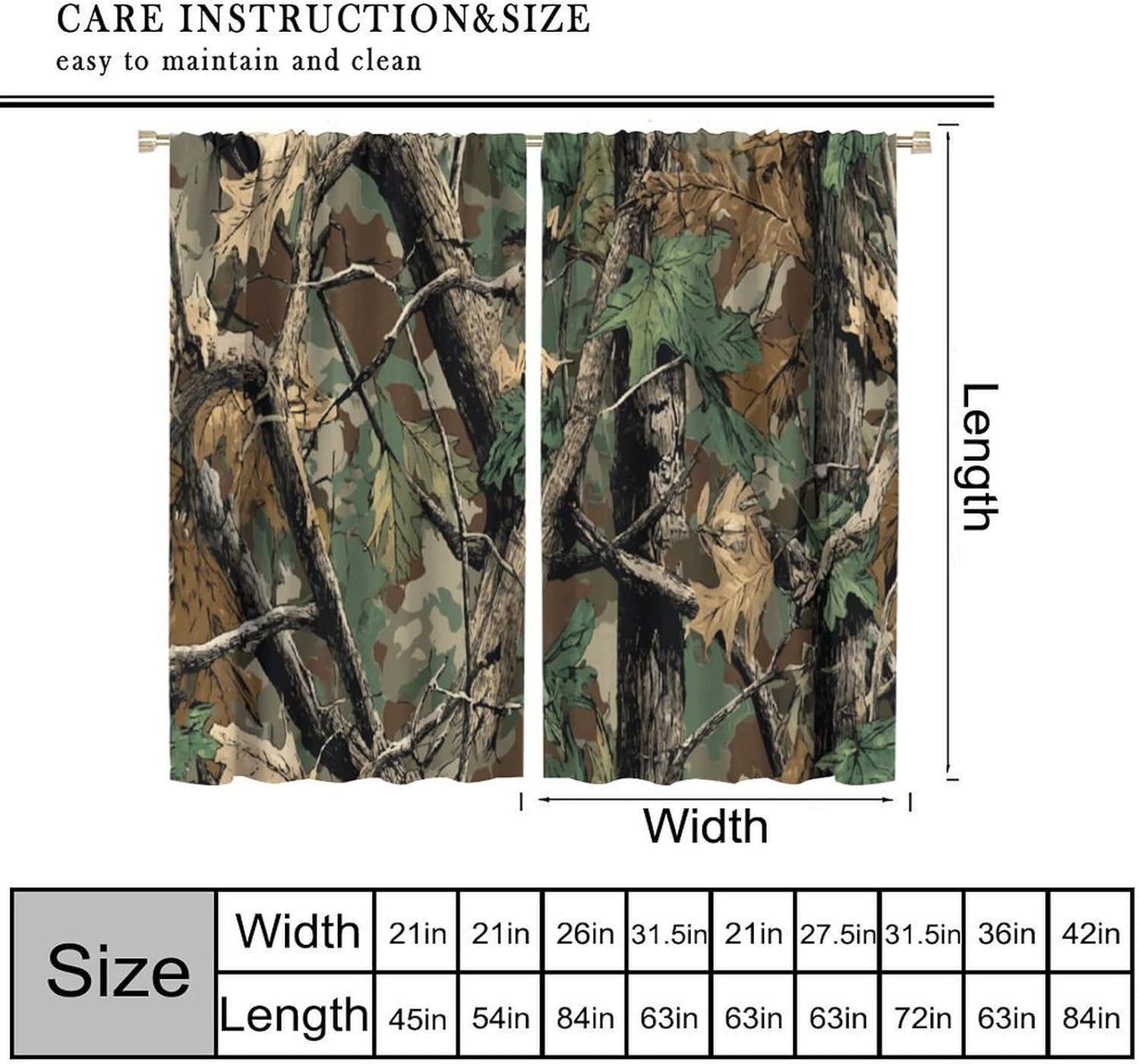 ผ้าม่านลายพรางป่าไม้ ลายใบไม้ก - Hunting And Camping In Forest บทวิจารณ์และราคา