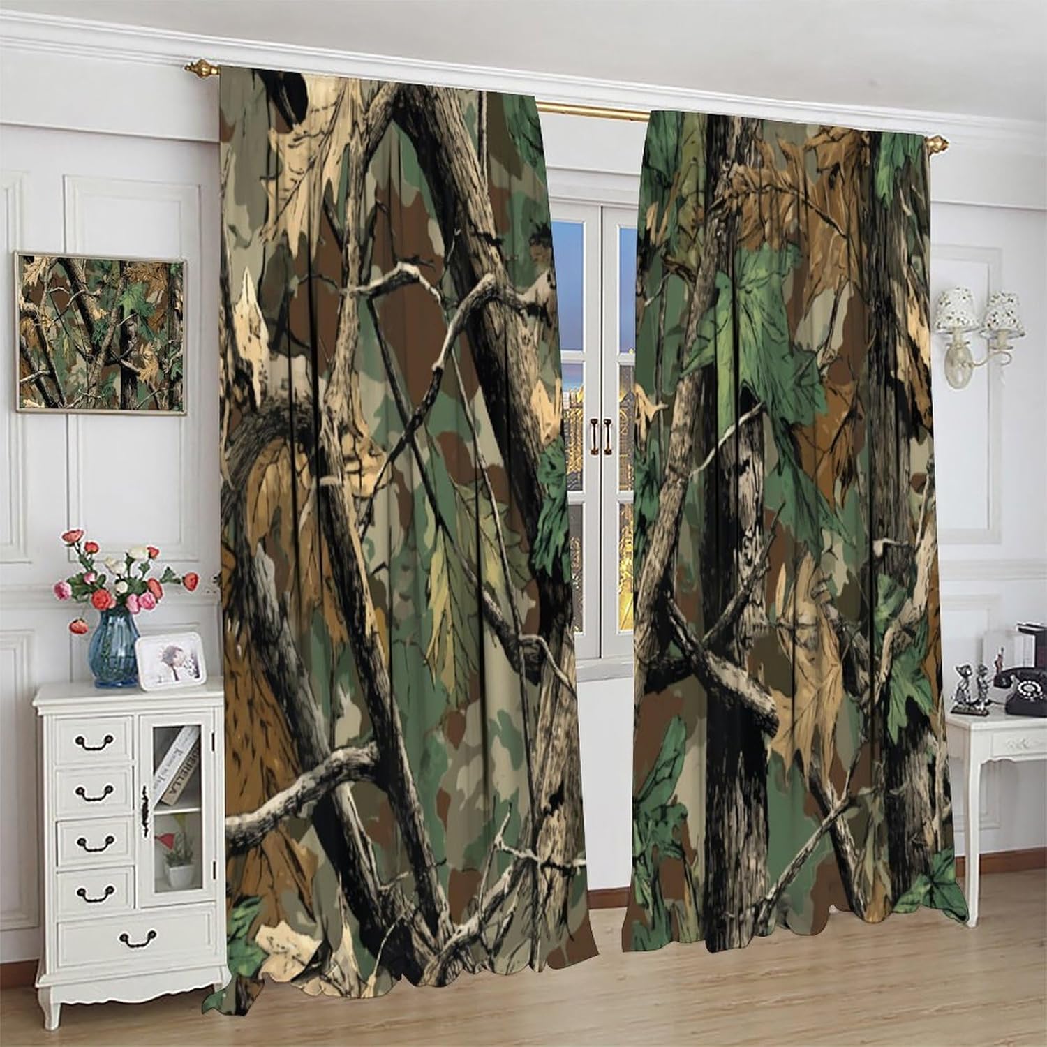 ผ้าม่านลายพรางป่าไม้ ลายใบไม้ก - Hunting And Camping In Forest บทวิจารณ์และราคา