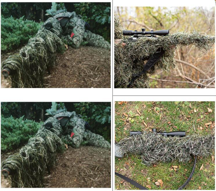 หญ้าประเภทการล่าสัตว์ปืนไรเฟิล - Ghillie Suit Woodland บทวิจารณ์และราคา
