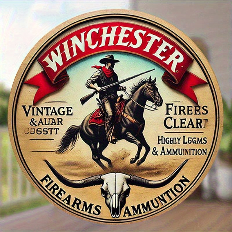ป้ายโลหะทรงกลมวินเทจ Wincheste - Outdoor Hunting House บทวิจารณ์และราคา
