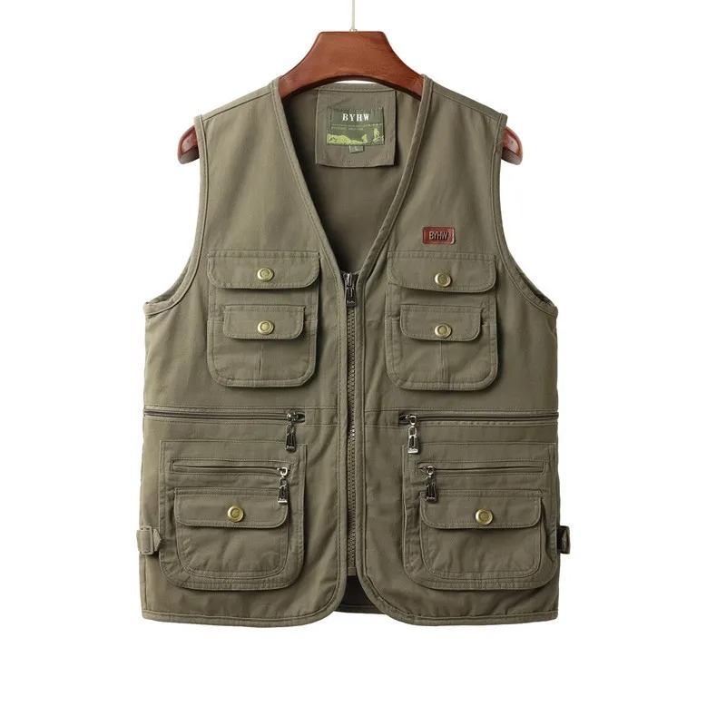เสื้อกั๊กผู้ชายแบบมีกระเป๋าหลา - Safari Outdoor Hunting Jackets บทวิจารณ์และราคา