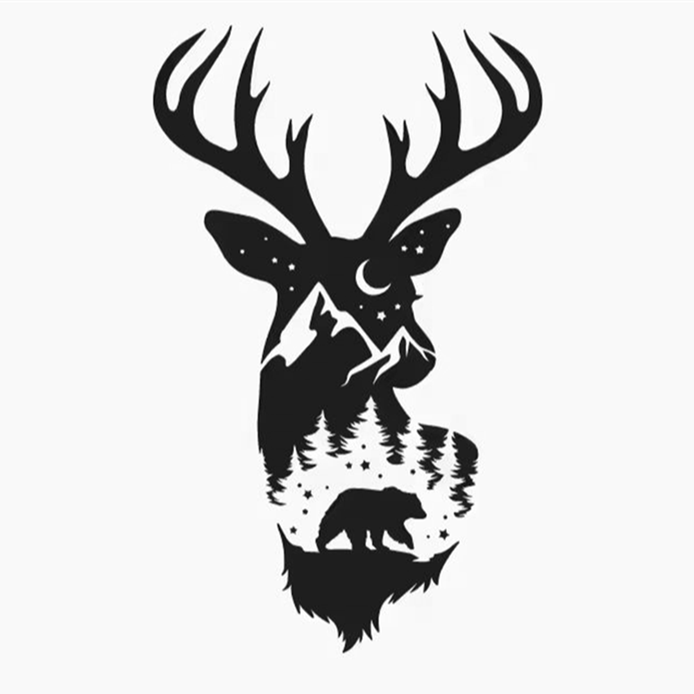 สติ๊กเกอร์ติดรถยนต์ลายหัวกวาง  - Hunting And Camping In Forest บทวิจารณ์และราคา