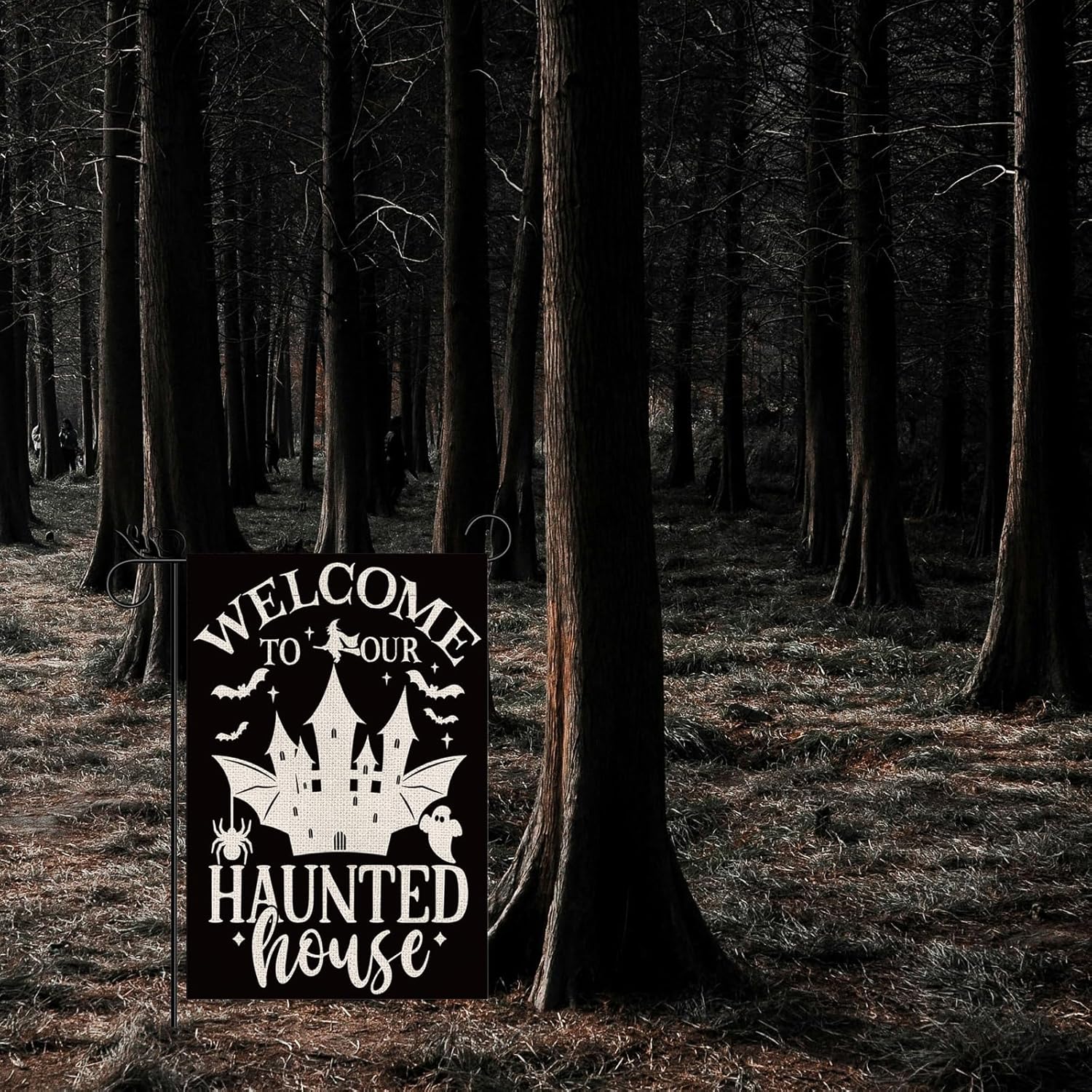 ธงตกแต่งสวนฮาโลวีน ข้อความตลก  - Outdoor Hunting House บทวิจารณ์และราคา