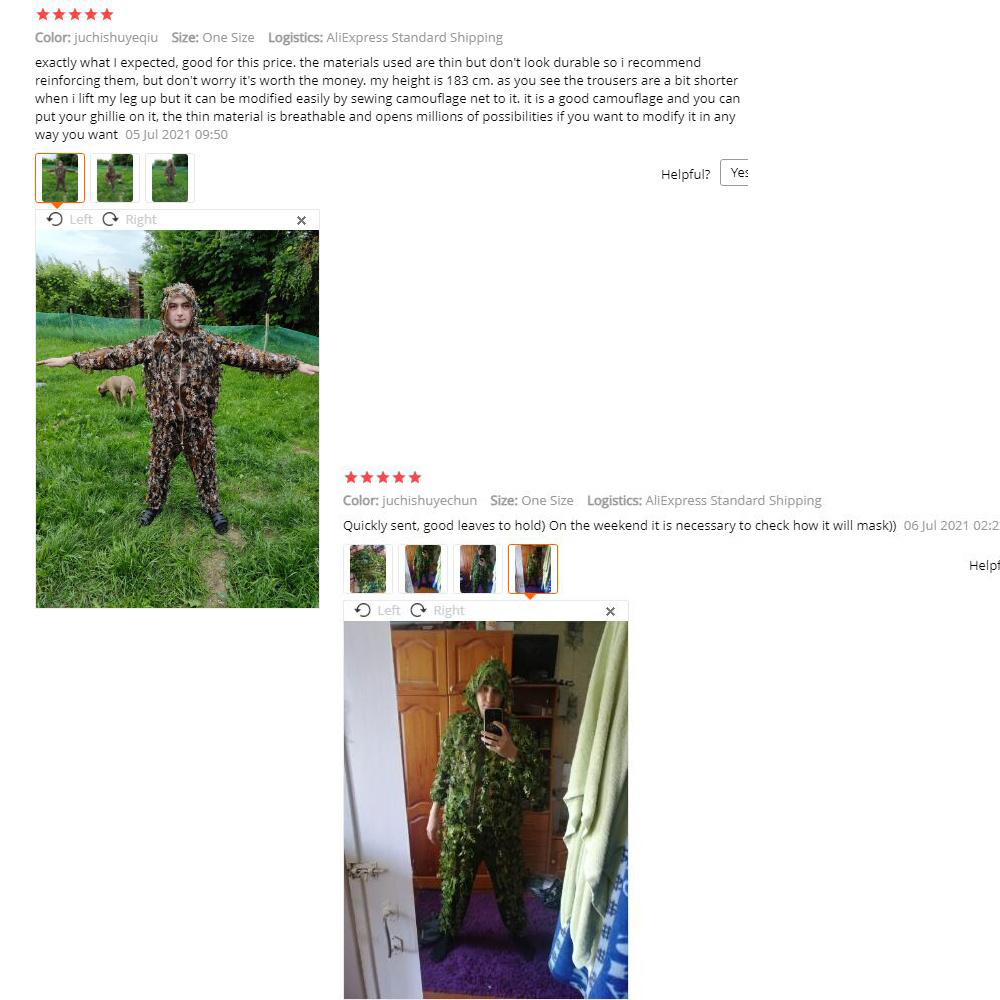 ใหม่-Sticky ดอกไม้ Bionic ใบชุ - Ghillie Suit Woodland บทวิจารณ์และราคา