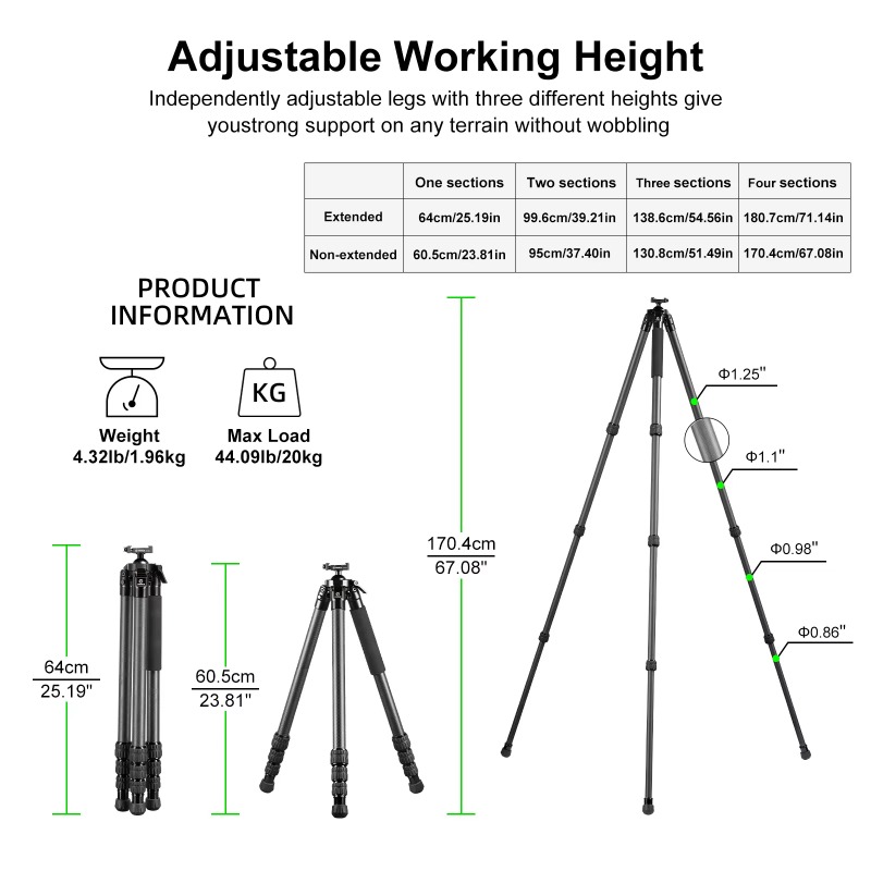 ขาตั้งกล้องคาร์บอนไฟเบอร์สำหรั - Outdoor Hunting Photography บทวิจารณ์และราคา