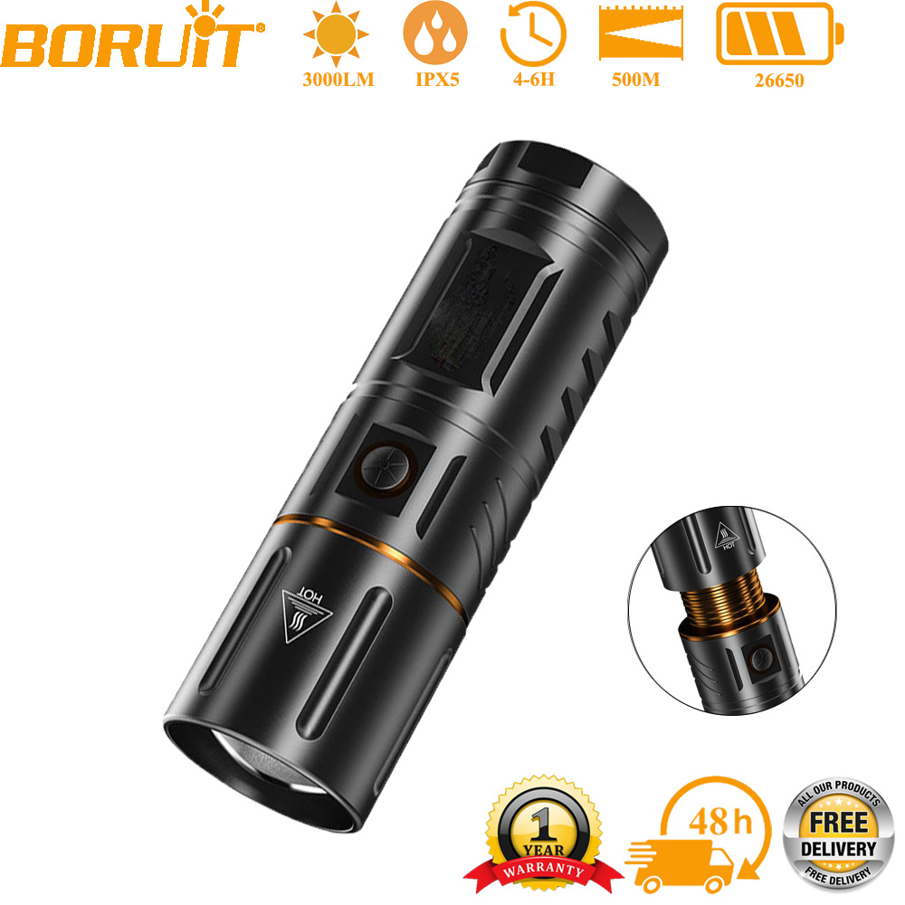 BORUiT อัลตร้าไบรท์ 3000LM ไฟฉ - Hunting Fishing Outdoor บทวิจารณ์และราคา