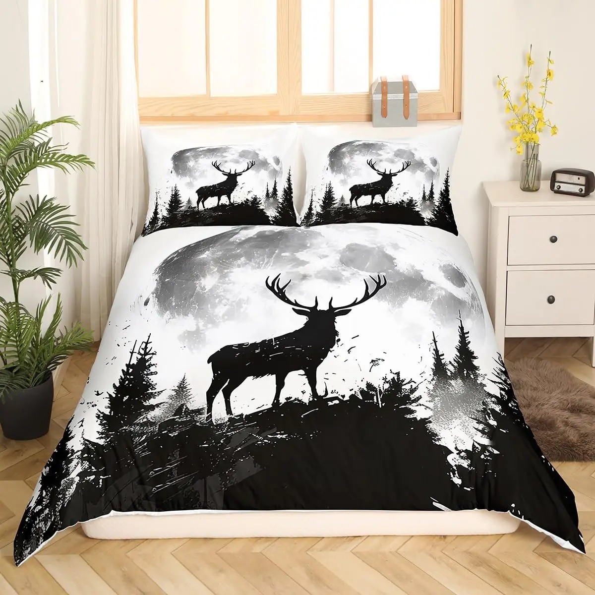 ชุดผ้าปูที่นอนลายกวางเอลก์ ขนา - Hunting And Camping In Forest บทวิจารณ์และราคา