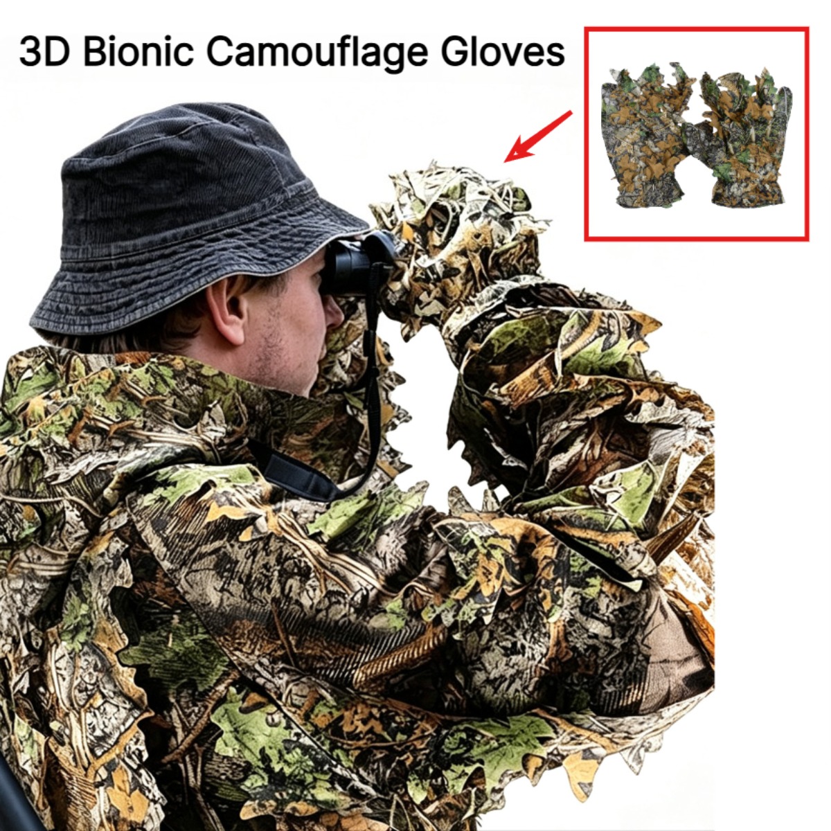 ถุงมือลายใบไม้ 3 มิติ สำหรับล่ - Outdoor Hunting Photography บทวิจารณ์และราคา