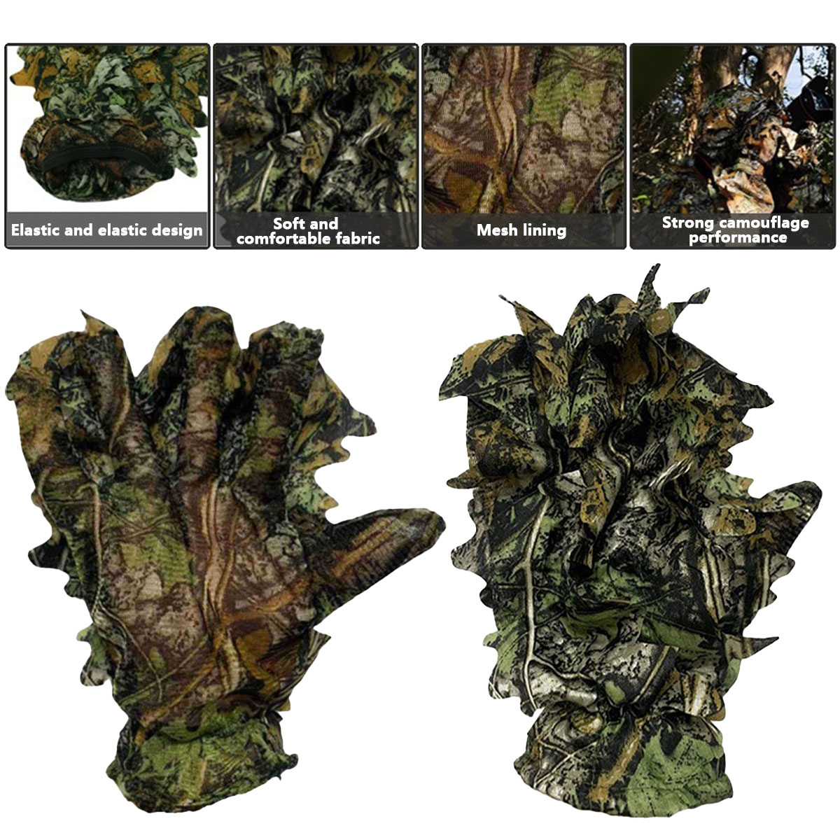 ถุงมือลายใบไม้ 3 มิติ สำหรับล่ - Outdoor Hunting Photography บทวิจารณ์และราคา